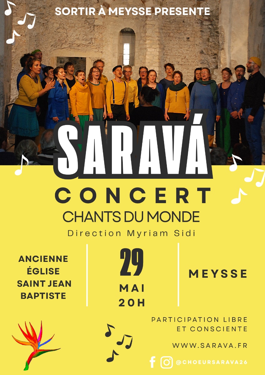 Affiche Concert Saravá 29 mai 2026 Meysse